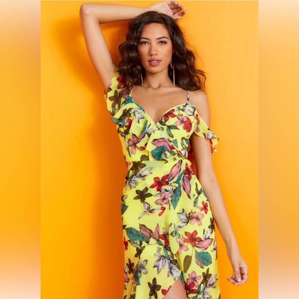 GUESS Yellow Floral Dress - XS
